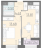 Планировка однокомнатной квартиры площадью 36.8 кв. м в новостройке ЖК "Riviere Noire"  