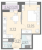 Планировка однокомнатной квартиры площадью 32.8 кв. м в новостройке ЖК "Riviere Noire"  