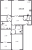 Планировка трехкомнатной квартиры площадью 133.1 кв. м в новостройке ЖК "Futurist"