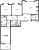 Планировка трехкомнатной квартиры площадью 94.6 кв. м в новостройке ЖК "Болконский"