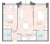 Планировка двухкомнатных апартаментов площадью 58.5 кв. м в новостройке ЖК "NeoPark"