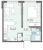 Планировка однокомнатной квартиры площадью 32.4 кв. м в новостройке ЖК "Ручьи"