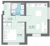 Планировка однокомнатной квартиры площадью 33.2 кв. м в новостройке ЖК "Ручьи"
