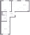 Планировка двухкомнатной квартиры площадью 50.6 кв. м в новостройке ЖК "Ручьи"