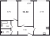 Планировка двухкомнатной квартиры площадью 52.2 кв. м в новостройке ЖК "Ручьи"