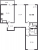 Планировка трехкомнатной квартиры площадью 67.4 кв. м в новостройке ЖК "Ручьи"