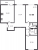 Планировка трехкомнатной квартиры площадью 67.8 кв. м в новостройке ЖК "Ручьи"
