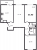 Планировка трехкомнатной квартиры площадью 65.9 кв. м в новостройке ЖК "Ручьи"