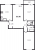 Планировка трехкомнатной квартиры площадью 66.9 кв. м в новостройке ЖК "Ручьи"