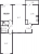 Планировка трехкомнатной квартиры площадью 68.6 кв. м в новостройке ЖК "Ручьи"