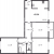 Планировка трехкомнатной квартиры площадью 65.5 кв. м в новостройке ЖК "Ручьи"