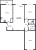 Планировка трехкомнатной квартиры площадью 68.4 кв. м в новостройке ЖК "Ручьи"