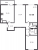 Планировка трехкомнатной квартиры площадью 67.3 кв. м в новостройке ЖК "Ручьи"