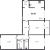 Планировка трехкомнатной квартиры площадью 65.6 кв. м в новостройке ЖК "Ручьи"