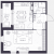 Планировка однокомнатной квартиры площадью 49.12 кв. м в новостройке ЖК "VEREN NEXT шуваловский"