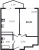 Планировка однокомнатной квартиры площадью 39.7 кв. м в новостройке ЖК "Звезды Столиц"