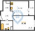 Планировка однокомнатной квартиры площадью 37.3 кв. м в новостройке ЖК "Звезды Столиц"