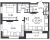 Планировка двухкомнатной квартиры площадью 74.5 кв. м в новостройке ЖК "Звезды Столиц"