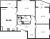Планировка трехкомнатной квартиры площадью 84.6 кв. м в новостройке ЖК "Звезды Столиц"