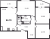 Планировка трехкомнатной квартиры площадью 84.7 кв. м в новостройке ЖК "Звезды Столиц"