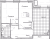 Планировка двухкомнатной квартиры площадью 62.83 кв. м в новостройке ЖК "Amo"