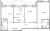 Планировка трехкомнатной квартиры площадью 74.22 кв. м в новостройке ЖК "Amo"