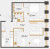 Планировка однокомнатной квартиры площадью 66.7 кв. м в новостройке ЖК "Институтский, 16"