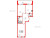 Планировка двухкомнатной квартиры площадью 61.3 кв. м в новостройке ЖК "Svetlana Park"