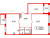 Планировка двухкомнатной квартиры площадью 98.5 кв. м в новостройке ЖК "Svetlana Park"