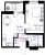 Планировка однокомнатной квартиры площадью 34.01 кв. м в новостройке ЖК "ID Кудрово"