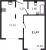 Планировка однокомнатной квартиры площадью 31.47 кв. м в новостройке ЖК "ID Кудрово"