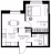 Планировка однокомнатной квартиры площадью 32.69 кв. м в новостройке ЖК "ID Кудрово"