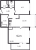Планировка двухкомнатной квартиры площадью 55.73 кв. м в новостройке ЖК "ID Кудрово"