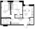 Планировка двухкомнатной квартиры площадью 54.95 кв. м в новостройке ЖК "ID Кудрово"