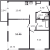 Планировка двухкомнатной квартиры площадью 51.46 кв. м в новостройке ЖК "ID Кудрово"