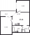 Планировка двухкомнатной квартиры площадью 47.44 кв. м в новостройке ЖК "ID Кудрово"