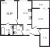 Планировка двухкомнатной квартиры площадью 51.07 кв. м в новостройке ЖК "ID Кудрово"