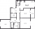 Планировка трехкомнатной квартиры площадью 70.17 кв. м в новостройке ЖК "ID Кудрово"
