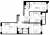Планировка трехкомнатной квартиры площадью 69.68 кв. м в новостройке ЖК "ID Кудрово"
