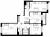 Планировка трехкомнатной квартиры площадью 69.78 кв. м в новостройке ЖК "ID Кудрово"