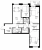 Планировка трехкомнатной квартиры площадью 75.67 кв. м в новостройке ЖК "ID Кудрово"