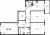 Планировка трехкомнатной квартиры площадью 64.35 кв. м в новостройке ЖК "ID Кудрово"