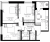 Планировка трехкомнатной квартиры площадью 67.29 кв. м в новостройке ЖК "ID Кудрово"