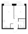 Планировка однокомнатной квартиры площадью 34.9 кв. м в новостройке ЖК "Аэронавт"