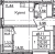 Планировка однокомнатной квартиры площадью 34.03 кв. м в новостройке ЖК "БелАрт"
