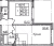 Планировка однокомнатной квартиры площадью 46.33 кв. м в новостройке ЖК "БелАрт"