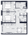 Планировка двухкомнатных апартаментов площадью 61.68 кв. м в новостройке ЖК "ПРО.Молодость"