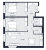 Планировка двухкомнатных апартаментов площадью 68.22 кв. м в новостройке Апартаменты "ПРО.Молодость"