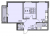 Планировка двухкомнатной квартиры площадью 64.67 кв. м в новостройке ЖК "Вдохновение"
