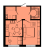 Планировка однокомнатной квартиры площадью 39.1 кв. м в новостройке ЖК "Pixel"
